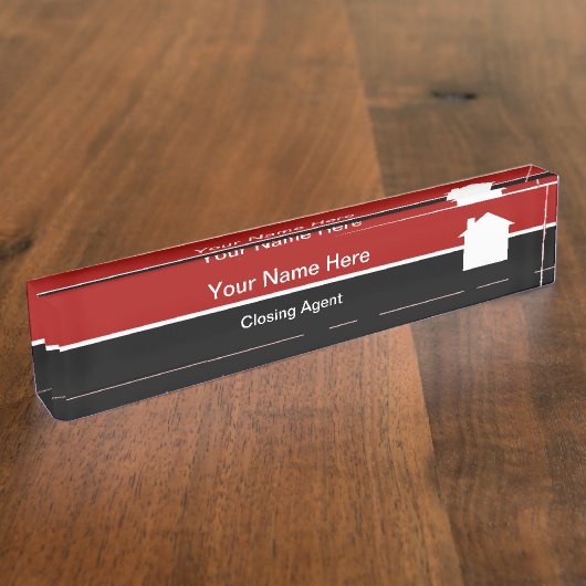 Vastgoed Titel Bedrijf Sluitende Agent Naambordje (Zijkant)