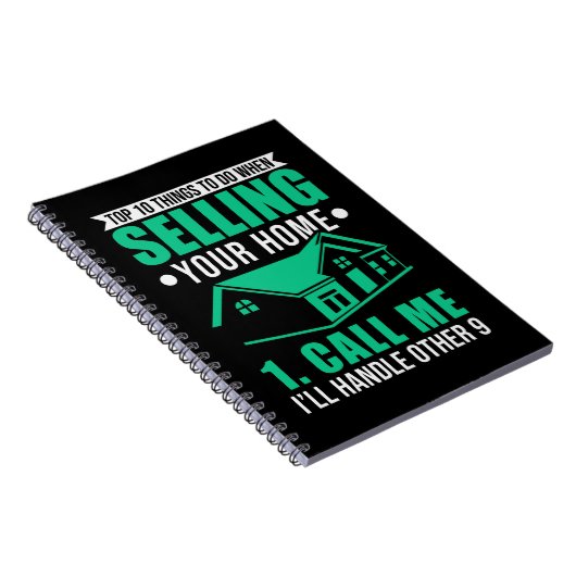 Vastgoed van makelaar onroerend goed Funny Real Es Notitieboek (Rechterzijde)