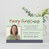 Vastgoed Vrolijk Kerstfeest 🏡 Persoonlijke Groet Feestdagenkaart (Staand voorkant)