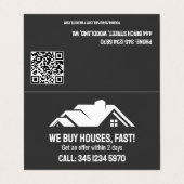 🏘️Vastgoed Wij kopen Huizen QR Gevouwen Visitekaartje (Buitenkant ongevouwen)