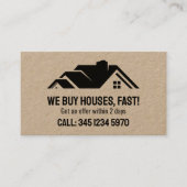 🏡 Vastgoed Wij kopen Huizen QR Kraft Visitekaartje (Voorkant)