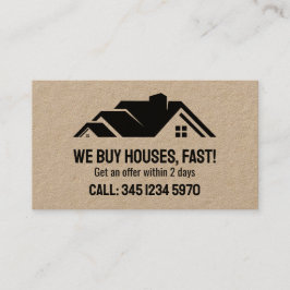 🏡 Vastgoed Wij kopen Huizen QR Kraft Visitekaartje