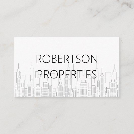 Vastgoedachtergrond | Skyline Visitekaartje (Voorkant)