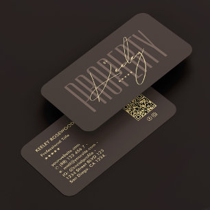 Vastgoedadviseur Makelaar Elegante Espresso Qr Visitekaartje
