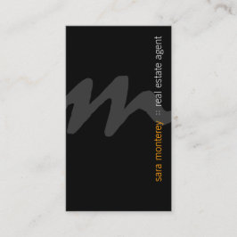 Vastgoedagent PropertyInvestment Bold Monogram Visitekaartje