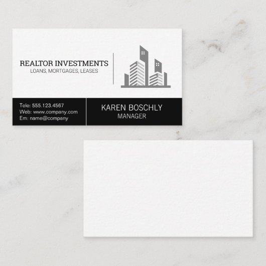 Vastgoedagentschap | Bedrijfsbeheer van onroerend  Visitekaartje (Voorkant / Achterkant)