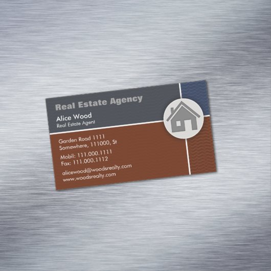 Vastgoedagentschap | Beroepsbeoefenaars Visitekaartje Magneet (Voorbeeld)