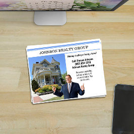 Vastgoedagentschap Direct Mail Modern Blauwe Stre Briefkaart