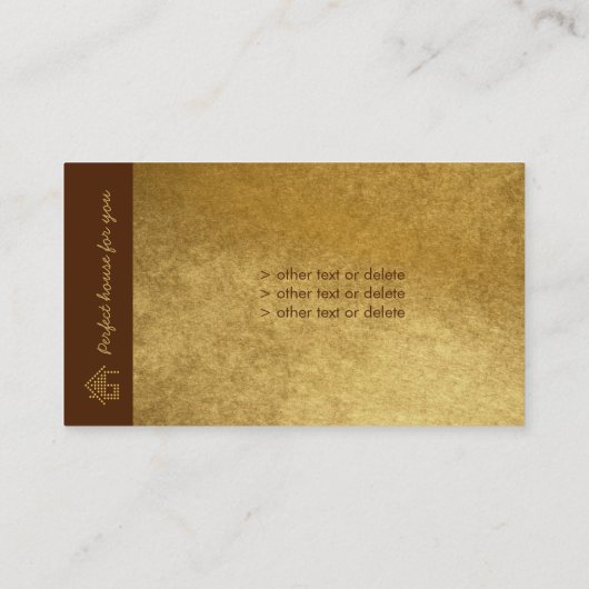 Vastgoedagentschap | Golden Visitekaartje (Achterkant)