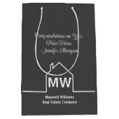 Vastgoedbedrijf Chic Grey Custom Housewarming Medium Cadeauzakje (Voorkant)