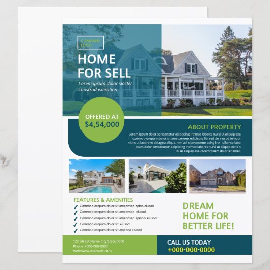 Vastgoedbedrijf Flyer Sjabloon (Voorkant / Achterkant)