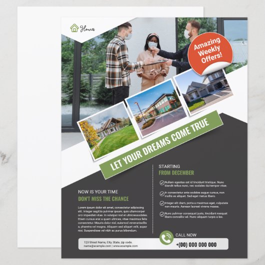 Vastgoedbedrijf Flyer Sjabloon (Voorkant / Achterkant)