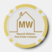 Vastgoedbedrijf Gepersonaliseerd Chic Goud Makelaa Poker Chips (Achterkant)