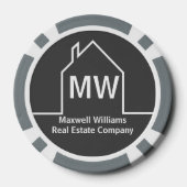 Vastgoedbedrijf Gepersonaliseerd Grijs Makelaar Poker Chips (Achterkant)