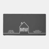 Vastgoedbedrijf gepersonaliseerde grijze makelaar bureaumat (Voorkant)