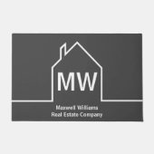 Vastgoedbedrijf gepersonaliseerde grijze makelaar deurmat (Voorkant)