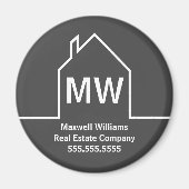 Vastgoedbedrijf gepersonaliseerde grijze makelaar magneet (Voorkant)