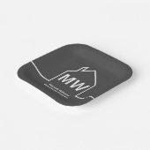 Vastgoedbedrijf gepersonaliseerde grijze makelaar papieren bordje (Gebogen)