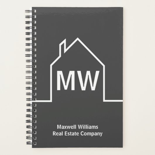 Vastgoedbedrijf gepersonaliseerde grijze makelaar planner (Voorkant)