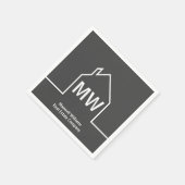 Vastgoedbedrijf gepersonaliseerde grijze makelaar servet (Hoek)