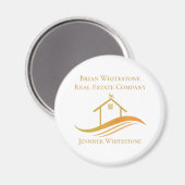 Vastgoedbedrijf Gold House Custom Realtor Magneet (Voorkant / Achterkant)