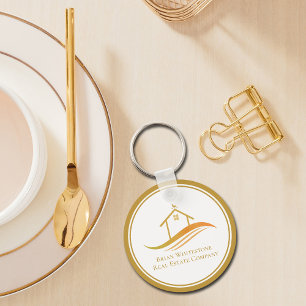 Vastgoedbedrijf Gold House Custom Realtor Sleutelhanger