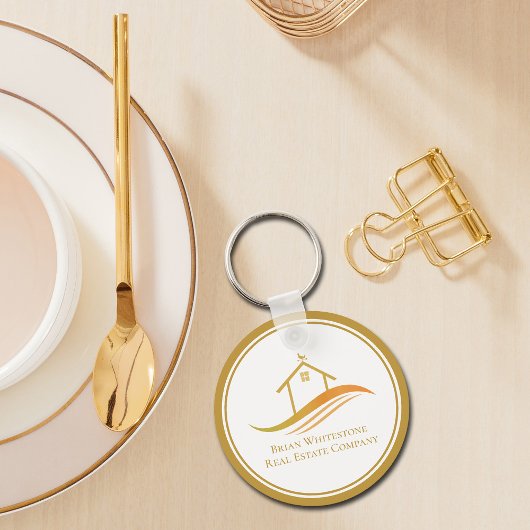 Vastgoedbedrijf Gold House Custom Realtor Sleutelhanger