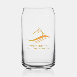 Vastgoedbedrijf Gold House Logo Custom Realtor Blikvorm Glas