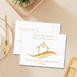 Vastgoedbedrijf Gold House Logo Custom Realtor Briefkaart<br><div class="desc">Dit chique briefkaart van het vastgoedbedrijf is op maat gemaakt met uw naam van het vastgoedbedrijf en de makelaar. Deze elegante gouden briefkaarten zijn voorzien van een huis met een windvaan op de top en strakke rondingen eronder voor een professionele conferentie. Personaliseer dit moderne zakelijke marketingobject met uw eigen gegevens....</div>