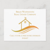 Vastgoedbedrijf Gold House Logo Custom Realtor Briefkaart (Voorkant)