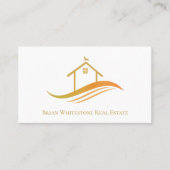 Vastgoedbedrijf Gold House Logo Custom Realtor Visitekaartje (Voorkant)