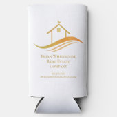 Vastgoedbedrijf Gold House Logo Marketing Seltzer Blikjeskoeler (Voorkant)