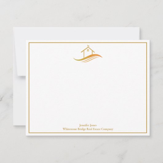 Vastgoedbedrijf Gold Logo Custom Realtor Notitiekaartje (Voorkant)