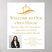 Vastgoedbedrijf Gold Logo Open House Welkom Poster (Voorkant)