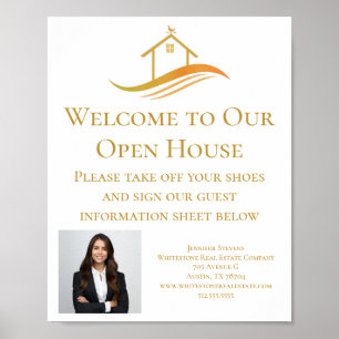 Vastgoedbedrijf Gold Logo Open House Welkom Poster