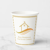 Vastgoedbedrijf Gold Open House  Papieren Bekers (Voorkant)