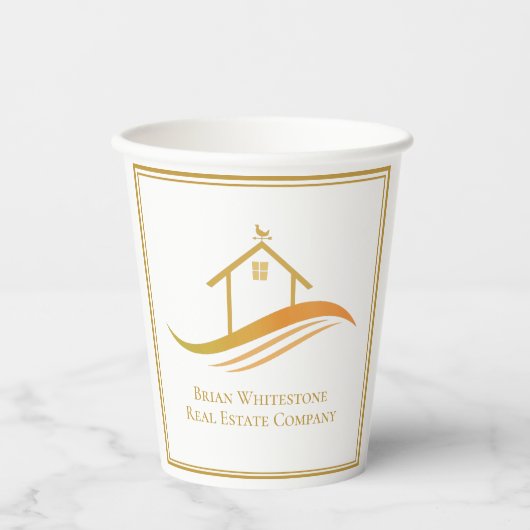 Vastgoedbedrijf Gold Open House  Papieren Bekers (Voorkant)