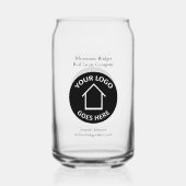 Vastgoedbedrijf Logo Realtor Marketing Blikvorm Glas (Achterkant)