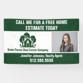 Vastgoedbedrijf Marketing Green Forest Home Spandoek (Horizontaal)