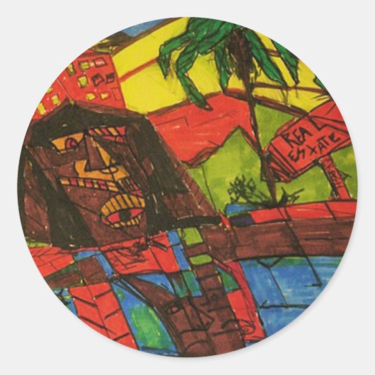 vastgoedcrash ronde sticker (Voorkant)