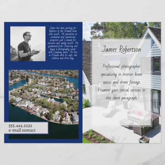 Vastgoedfotograaf Gevouwen Brochure Sjabloon (Voorkant)
