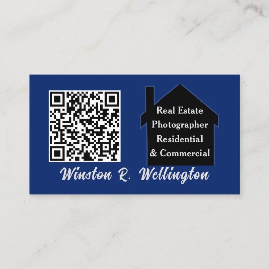 Vastgoedfotograaf QR Code Fotosjabloon Visitekaartje (Voorkant)