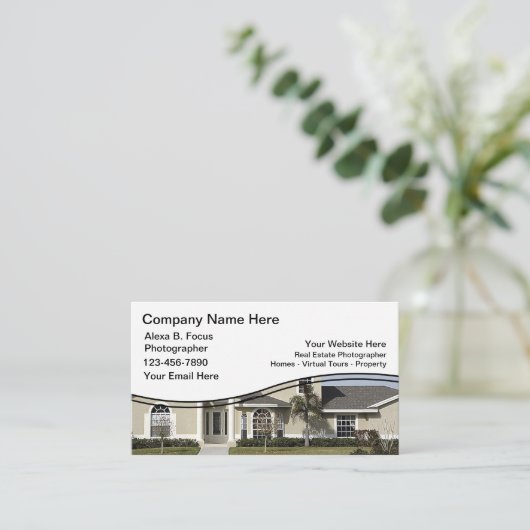 vastgoedfotograaf visitekaartje (Staand voorkant)