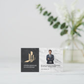 Vastgoedgebouw Logo | Zakelijk Man in Suit Visitekaartje (Staand voorkant)