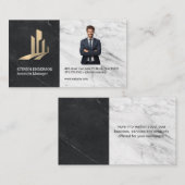 Vastgoedgebouw Logo | Zakelijk Man in Suit Visitekaartje (Voorkant / Achterkant)