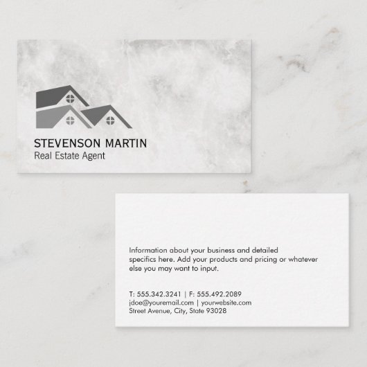 Vastgoedinvesteerder | Executive Marble | Makelaar Visitekaartje (Voorkant / Achterkant)