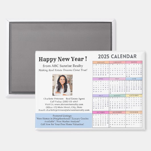 Vastgoedkalender 2025 magneet (Voorkant / Achterkant)