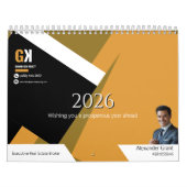 Vastgoedkalender | Zwart-goud makelaarsontwerp Kalender (Hoes)