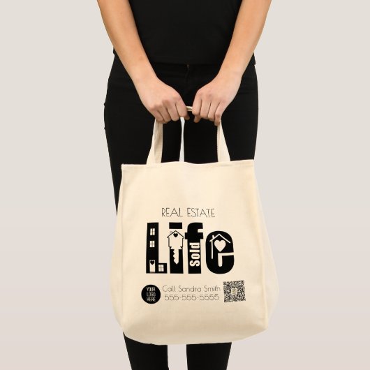 Vastgoedlevenscyclusmarketing adverteren tote bag (Voorkant (product))