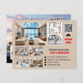 Vastgoedmakelaar aangepaste vastgoedontwikkeling briefkaart (Voorkant / Achterkant)